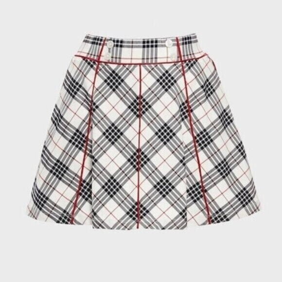 Tuckernuck NEW Americana Plaid 15 Inch Woven Renee Golf Skort Red Navy Size S